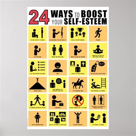 24 Ways To Boost Your Self Esteem Poster Zazzle