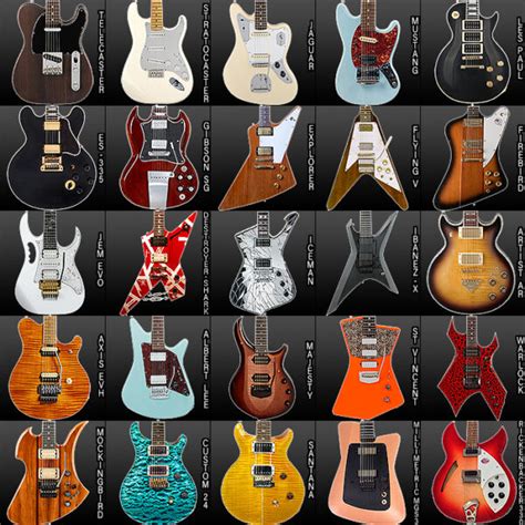 25 Formes De Corps De Guitare Embl Matiques