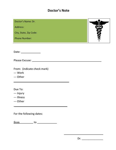 25 Free Doctor Note Excuse Templates Templatelab