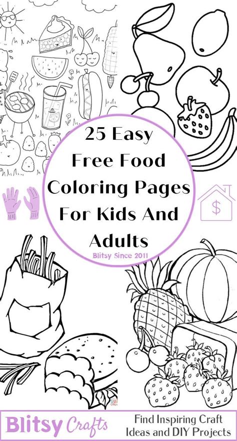 25 Free Food Coloring Pages For Kids And Adults Blitsy