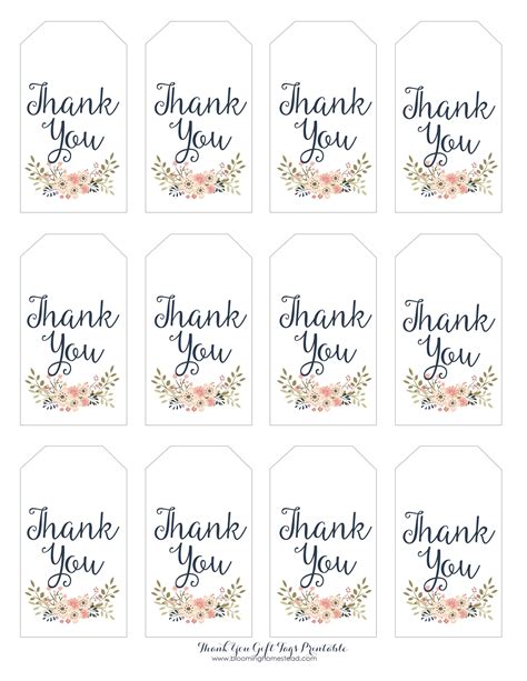 25 Gorgeous Free Printable Thank You Tags Download Instantly