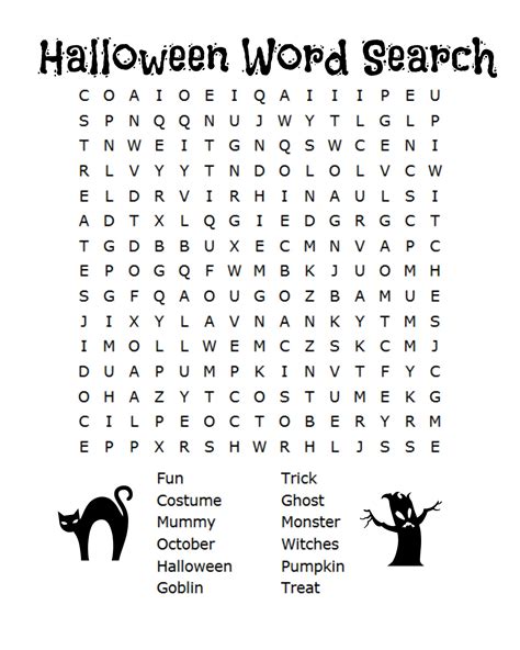 26 Spooky Halloween Word Searches Kittybabylove Com