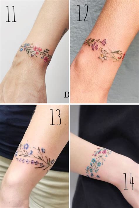 27 Flower Wrist Tattoo Ideas For Bracelet Tattoos