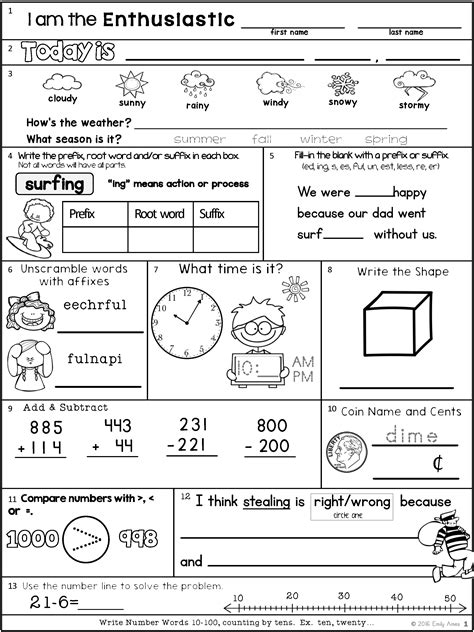 7 Fun 2nd Grade Math Worksheets to Print