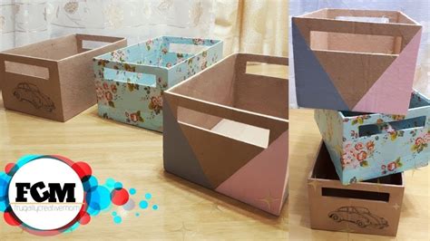 3 Easy And Simple Way To Decorate Storage Box L Diy Cardboard Storage