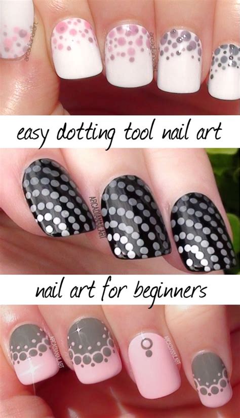 3 Easy Dotting Tool Designs Nail Art For Beginners Video Over On The Youtubes Http Youtu