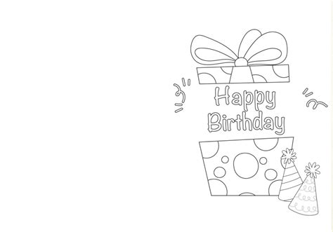 3 Free Happy Birthday Printable Coloring Cards