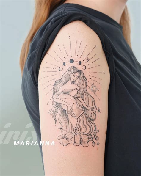 30 Aquarius Tattoo Design Ideas To Accessorize Your Zodiac Sign 100