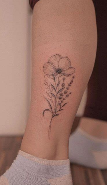 30 Beautiful Flower Tattoo Ideas Lavender Poppy Tattoo I Take You