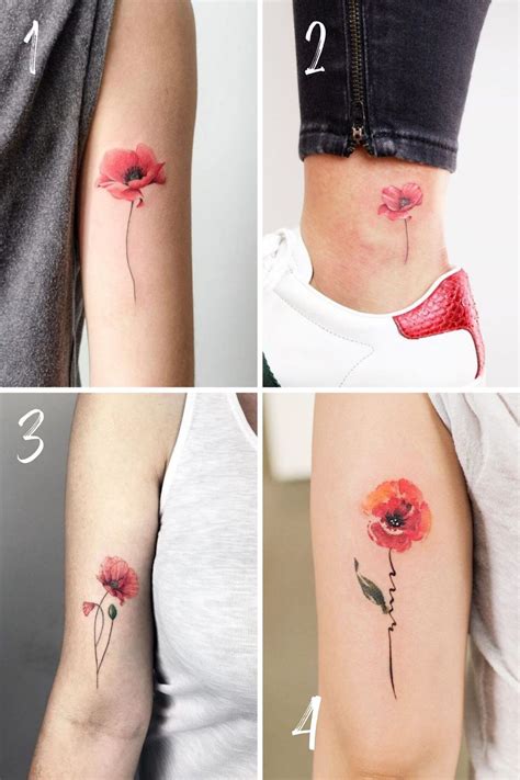 30 Beautiful Flower Tattoo Ideas Poppy Tattoo Above Wrist I Take You