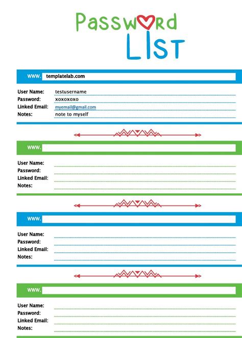 30 Useful Password List Templates Logs Templatearchive