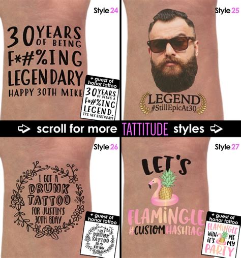 30Th Birthday Party Custom Personalized Temporary Tattoos Etsy