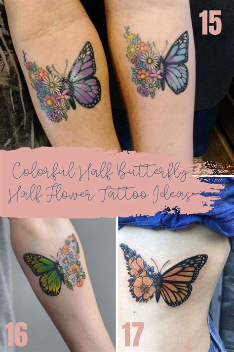 31 Beautiful Half Butterfly Half Flower Tattoo Ideas Tattoo Glee