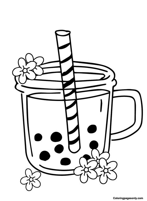 33 Boba Tea Coloring Pages Coloringpagesonly Com