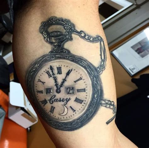 34 Superb Pocket Watch Tattoo Designs Tattooblend