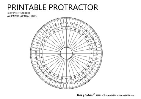 360 Protractor Printable