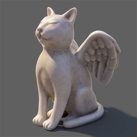 3D Cat Statue Model Download Free