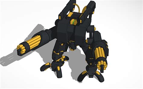 3D Design Goldmour Enforcer Combat Mech Mounted Wall Tinkercad