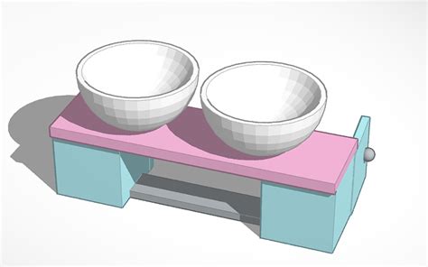 3D Design Pet Food Bowl Stand Tinkercad