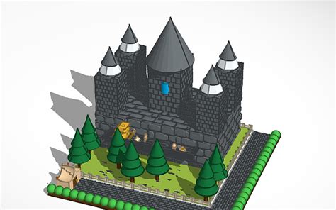 3D Design Very Detailed Castle Tinkercad