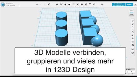 3D Druck Modelle Verbinden Gruppieren Etc 123D Design Youtube