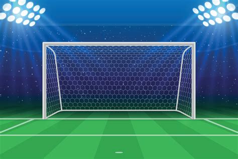 3D Football Stadium With Soccer Goal Front View Template For Your Design 11442806 Vector Art At