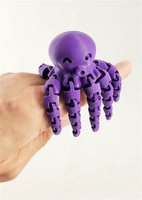 3D Printed Octopus Articulated Pink Octopus Toy Etsy