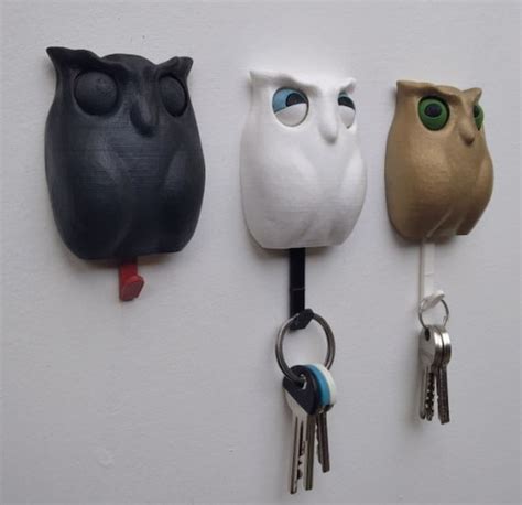 3D Printed Owl Wall Key Holder Test 3D Prints