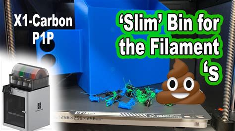 3D Printed Slim Purge Bin For Bambu X1 Carbon Or P1p Printer And