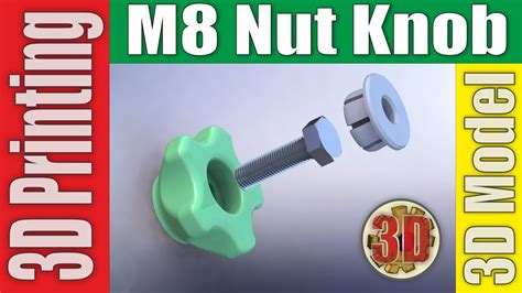 3D Printed Star Knobs For M8 Screws And Nuts No Glue Needed Youtube