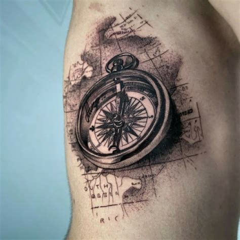 3D Realistic Compass Mens Bicep Piece