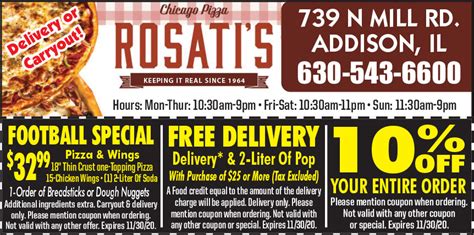 4 Off Rosati S Pizza Coupons Promo Codes Deals Nov 2022