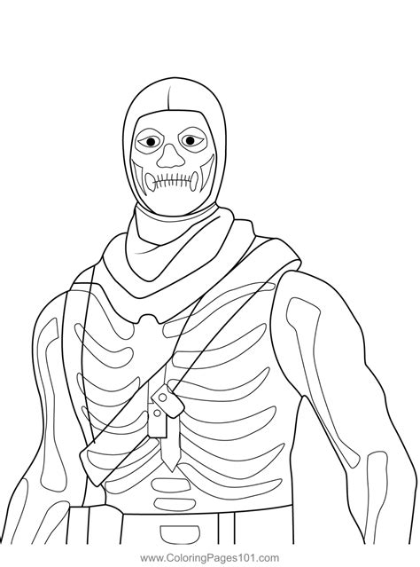 4 Skull Trooper Fortnite Coloring Page For Kids Free Fortnite