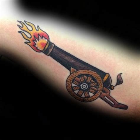 40 Cannon Tattoo Designs For Men Explosive Ink Ideas