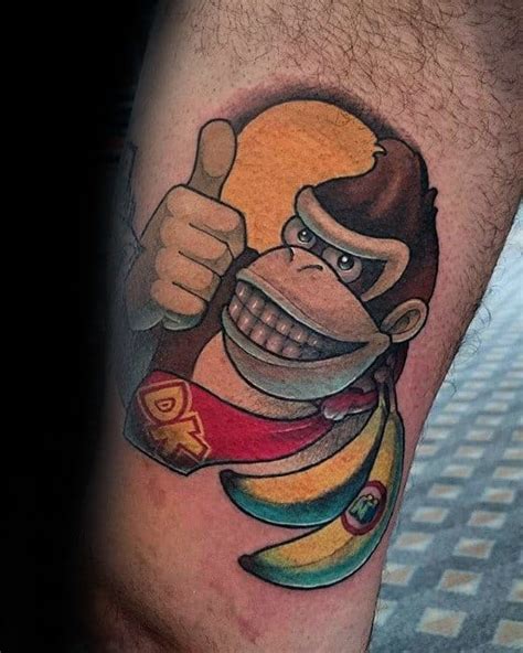 40 Donkey Kong Tattoo Designs For Men Retro Gamer Ink Ideas