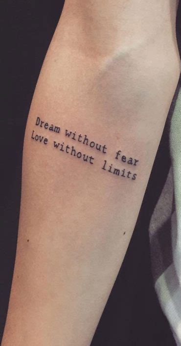 40 Meaningful Word Tattoos Dream Without Fear I Take You Wedding