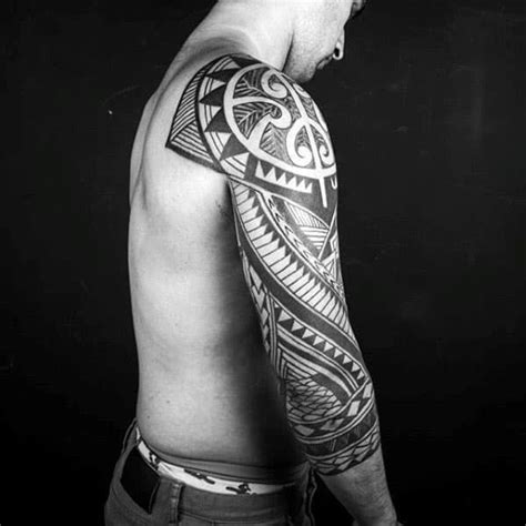 40 Polynesian Sleeve Tattoo Designs For Men Tribal Ink Ideas