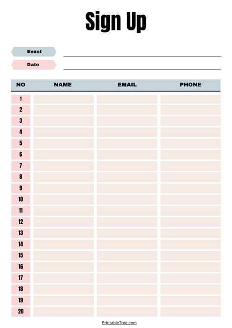 40 Sign Up Sheet Sign In Sheet Templates Word Excel