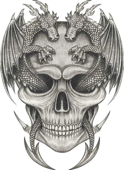 42 Best Dragon And Skull Tattoo Designs Images On Pinterest Skull