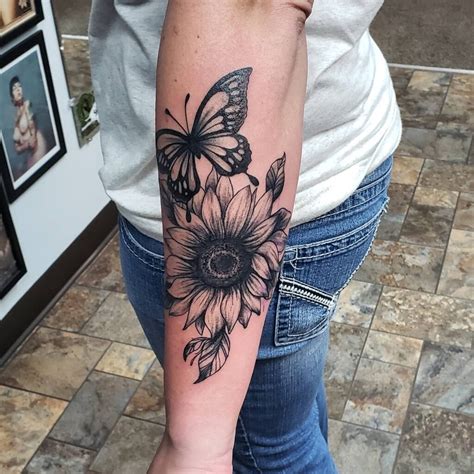 45 Sunflower And Butterfly Tattoo Designs Ideas For Your Next Ink