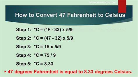 47 F To C