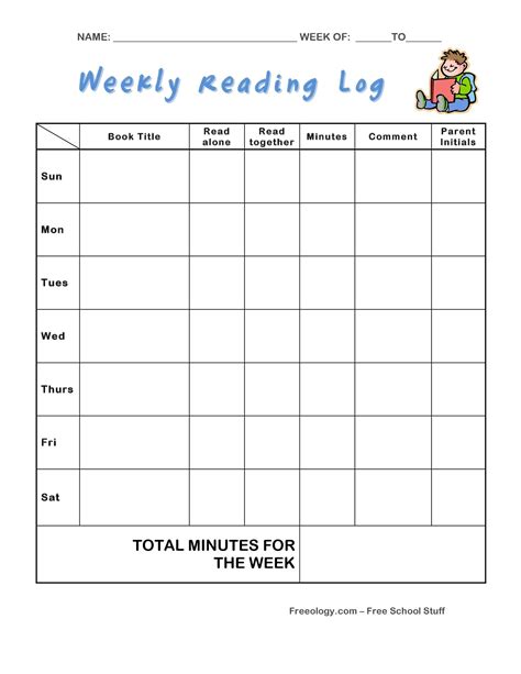 47 Printable Reading Log Templates For Kids Middle School Adults