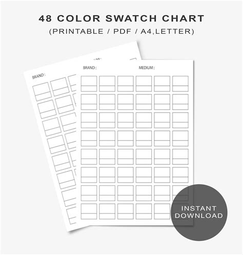 48 Color Swatch Chart