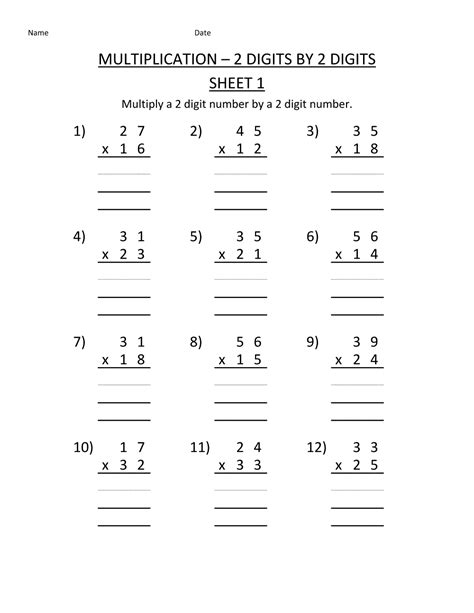 4th Grade Math Worksheets Printable for Kids