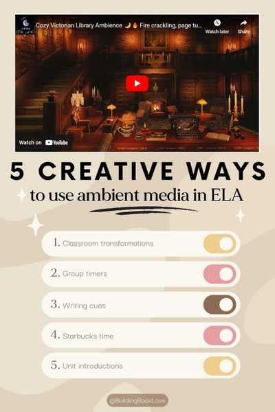 5 Creative Ways To Use Ambient Media In Ela Building Book Love