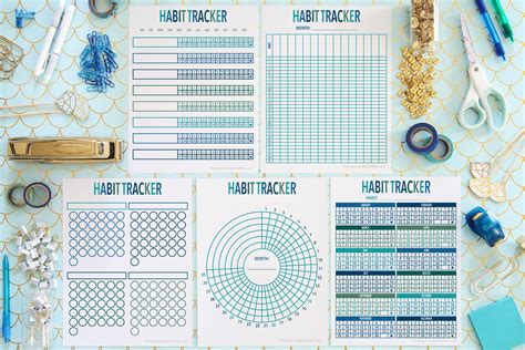 5 Free Habit Tracker Printable Templates