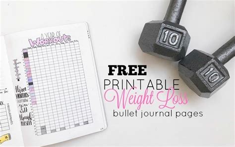 5 Free Printable Bullet Journal Weight Loss Pages