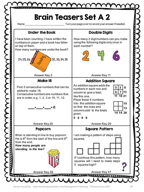 5 Fun Maths Brain Teasers For 7Th Grade Students