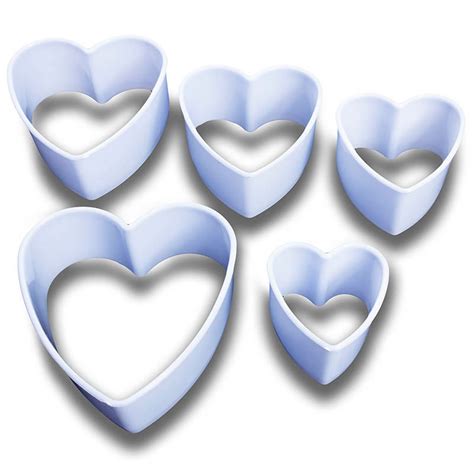 5 Heart Shaped Cookie Fondant Cutter Set Etsy