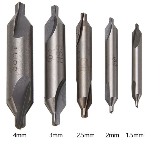 5 Hss Combined Center Drills Countersinks 60 Degree Angle Bit Set Ncpc